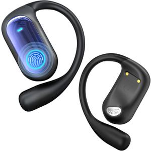 V Trans Talk  AI Live Translation Earbuds, 4-in-1 Smart Mode Bluetooth 5.4 Touch Screen Earphones Real-Time Headphones Translator, Fit iOS and Android Ideal for Business and Learning, Deep Blue