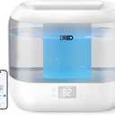 Dreo Smart Humidifiers for Bedroom, Top Fill 4L Supersized Humidifier Large Room with 28 dB, 36H Runtime, Touch/APP/Voice Control, Nightlight, Cool Mist Humidifiers for Baby, Plants, Indoor, Grey