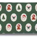 Mancheng-zi Retro Green Christmas 20x54 Body Pillow Cover Pillowcase with Zipper, Preppy Girly Christmas Decor, Vintage Xmas Tree Santa Claus Holiday Decorative Long Hug Pillow Cases for Bed Couch