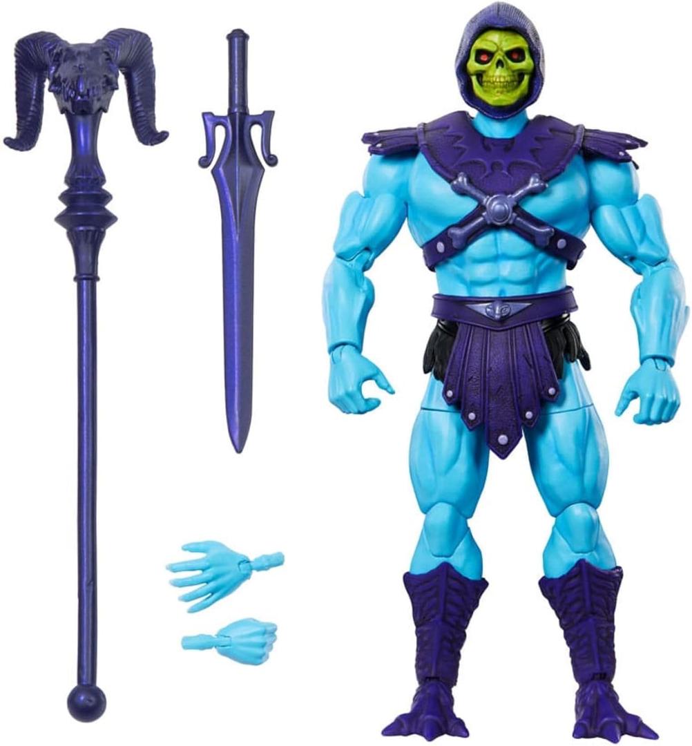 Masters of the Universe Masterverse Skeletor Vintage Collection 18 cm Action Figure with Accessories Sword and Staff - Blue and Purple