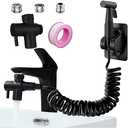 Roscid Sink Faucet Sprayer Set, Handheld Bidet Sprayer for Toilet, Metal Sprayer, with M22 M24 G1/2 Adapters and 3m Hose for Kitchen Sink, Bathroom or Toilet, Matte Black. (Faucet Not Included)