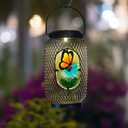 Solar Lantern Outdoor Waterproof,Butterfly Hanging Solar Lights Outdoor, Garden Decor for Patio Yard Table, Birthday & Mother's Day Gifts for Women Gifts
