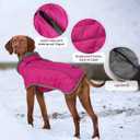Fragralley Dog Coat Large, Waterproof Dog Jacket with Warm Fleece Lining, Adjustable Reflective Dogs Winter Coat, Turtleneck Pet Coats for Cold Weather (Rose Pink XXXL)
