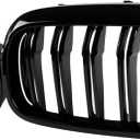 G30 Grille, Black Front Kidney Grille Grill Compatible with BMW 2017-2020 5 Series G30 M5 530e 530i 540i 550i, Gloss Black Double Slats