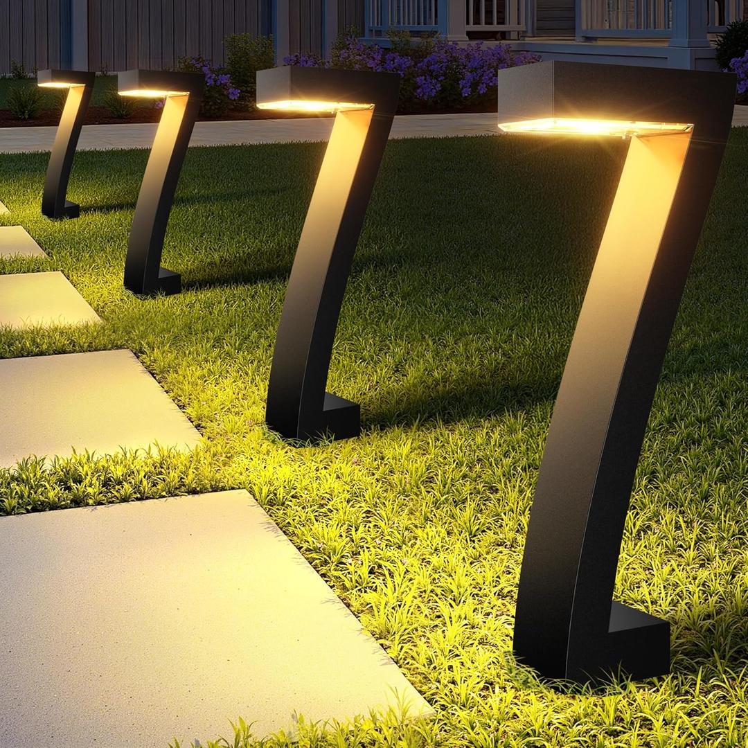 WdtPro Solar Lights Outdoor Pathway Lights, 6 Pack Upgraded Bright LED Outdoor Solar Light for Outside, IP65 Waterproof Solar Garden Light for Yard, Driveway, Walkway, Landscape, Patio Decor