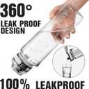OLDLEY Water Bottle, 32oz Motivational Sports Water Bottle with Time Marker - Times to Drink - Tritan, BPA Free, Wide Mouth Leakproof, Clear (1 Bottle)