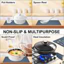 2 Pack 9.5"x14.2" Trivets for Hot Dishes, Hot Pads for Kitchen, Silicone Trivets for Hot Pots and Pans, Hot Plates to Protect Table, Heat Resistant Silicone Trivet Grey (Dark Grey, 9.5"x14.2")