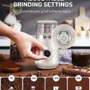 SHARDOR Electric Super Silent Blade Coffee Grinder, Timed Grind Control Rotary Knob, Adjustable Coarse to Fine for Coffee Beans, Spices & Herbs, with 2 Removable Stainless Steel Bowl, Cream