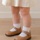 6 Pack Girls White Socks White Socks With Ruffles Kids Ruffles Sock Girls School Uniform Kids Cotton Crew Ankle Cute Frilly Dress Sock 6-8Years (White)