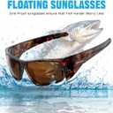 Polarized Fishing Sunglasses for Men Women - Floating Wrap Around Sport Glasses for Surfing Running Driving (Tortoiseshell Frame/Dark Brown Lens)
