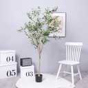 Hobyhoon Artificial Olive Trees Silk Trees Faux Olive 7ft Tall Tree in Potted Oliver Branch Leaves and Fruits for Modern Home Decor Indoor