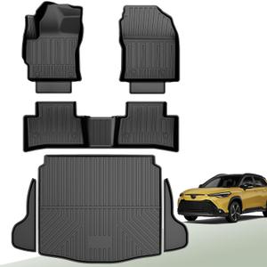 Original 2022-2026 Corolla Cross (ONLY FWD) Floor Mats & Cargo Liner for Toyota Corolla Cross SUV - Custom Fit Floor Liners and Trunk Mat for Corolla Cross (Not Fit AWD/Hybrid/Hatchback)