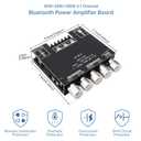 Bluetooth Power Amplifier Board with Subwoofer 2.1 Channel 50W x 2+100W DC 12V-24V Audio Power Amplifier Module for DIY Bluetooth Audio and Store Home Theater with Treble and Bass Control