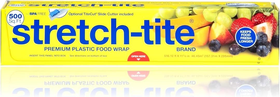Stretch-Tite Premium Plastic Food Wrap, 500 Sq. Ft., 516.12-Ft. x 11.5/8-Inch