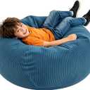 LPMOERA Bean Bag Chairs for Kids/Teen with Memory Foam Filling Bean Bag Sofa with Soft Corduroy Fabric BeanBag Chair for Living Room Bedroom College Dorm Reading Chair Blue