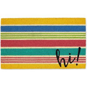 DII Felpudo de fibra de coco natural, tapete decorativo de hola, 17 x 29 pulgadas, rayas (Hi Stripes)