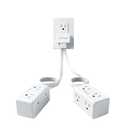 12-Outlet Split Extension Cord, 10FT Flat Plug Power Strip (5FT on Each Side), Ultra-Thin Flat Extension Cord for Home Office Dorm Desk, ETL Listed