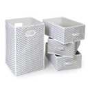 Badger Basket Nursery Folding Hamper Set - Includes Hamper and 3 Storage Baskets, Lightweight Organizer for Laundry, Toys, and Essentials - No-Tool Assembly - Gray Chevron
