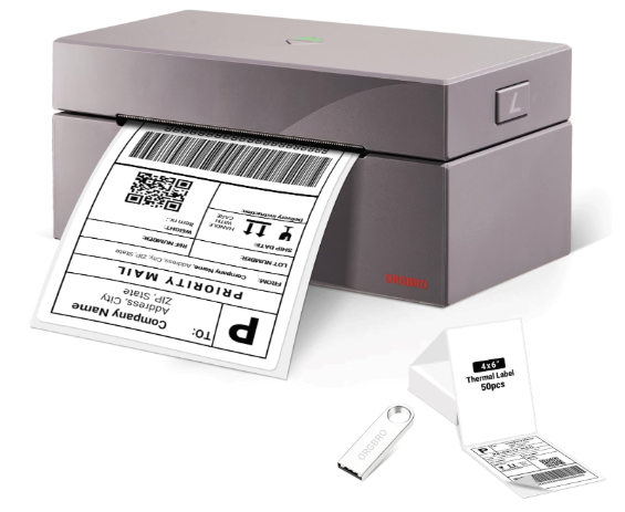 ORGBRO Z1 Thermal Shipping Label Printer, 4x6 Label Printer for Small Business, High Speed for Commercial Grade Shipping Packages, Support Windows, Mac, Chrome and Linux (USB Only)