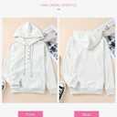 Dokotoo Womens 2025 Hoodies Button Collar Drawstring Hooded Pullover Sweatshirt Casual Long Sleeve Tops Shirts (White), Small