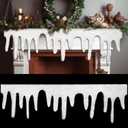 Apragaz 4 Packs Icicle Christmas Snow Blanket, Artificial Snow Fireplace Blanket Roll Mantle Cover for Village Decoration, 14 * 47 Inches Xmas Holiday Dcor