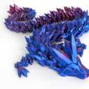 3D Printed Dragon - 24 inch Dragon Fidget Toy, Large Pearly Sheen Articulated Dragon, 3D Printed Gift for Birthday, Figurine Decor(Purple) (Rose+Blue)