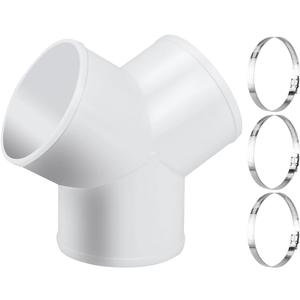 Enenes Duct Splitter, 6 Inch 3 Way Duct Connector for Exhaust Fan Dryer Vent Hose Come with 3 PCS Hose Clamps (6 Inch)