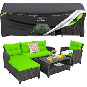 UIRWAY Patio Furniture Covers Waterproof, 90" L x 65" W x 28" H Extra Large Outdoor Sectional Couch Cover, All-Weather Heavy-Duty Patio Cover for Outdoor Sofa, Wicker Rattan Table Chairs Protection
