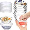 6 Pack Mini 3 Inch Small Glass Bowls with 6 Pack Lids, 2.5 oz Clear Glass Pinch Bowls, Condiment Containers, for Dips, Nuts, Candy, Snacks, Meal Prep Bowls