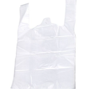100pcs White Food Grade Plastic Bag with Handle Food Packaging Bag for Supermarket Store Grocery (20*30)