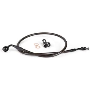 14" Ape Hanger Handlebar Front Brake Line Black Vinyl Stainless Steel Braided Extended Brake Cable for 2018-up Harley Softail with ABS