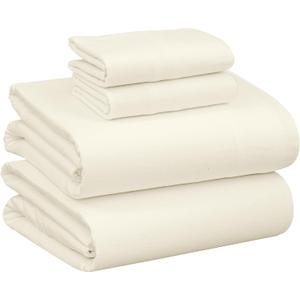 RUVANTI 100% Cotton Flannel Sheets Full Size - 4 Piece Warm, Soft & Breathable, Deep Pocket, Double Brushed Cozy All Season Bedding Set, Ivory