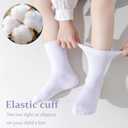 Marchare Boys Seamless Crew Socks School Dressy Socks Uniform Athletic Calf Sock For Kids (White)