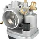 Throttle Body Assembly Compatible for Saturn for Astra 1.8L L4 - Gas 2008, 58mm Aluminum Alloy Silver Tone Engine Throttle Body Actuator