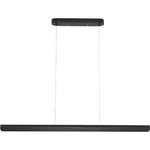 YISDESIGN 47inch Wood LED Linear Pendant Light, Dimmable Wood Ceiling Lamp,Minimalist Linear Chandelier, 36W Warm Light 3000K, Modern Kitchen Island Dining Room Lighting Black Adjustable Height