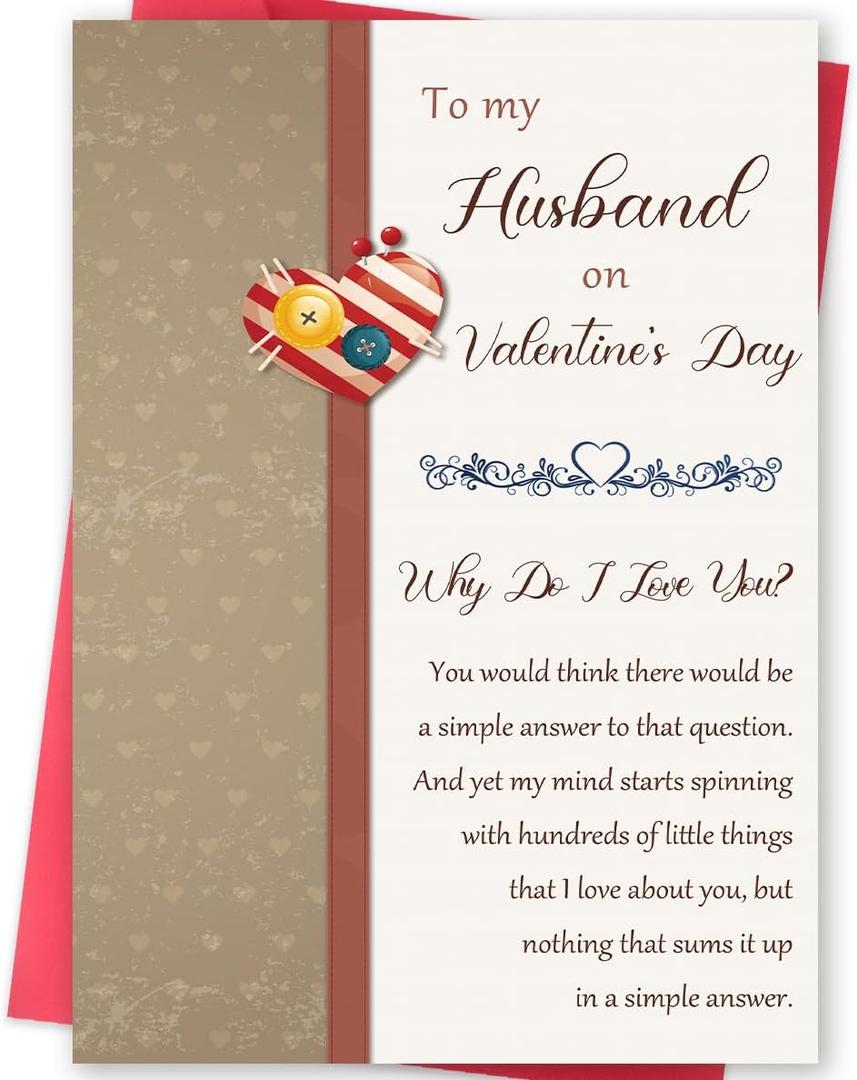 Missonemi Funny Valentine's Day Card for Husband, Romantic Valentines Day Gifts for Husband from Wife, Happy Valentine's Day Card for Men Him, Love Card
