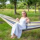 SUNCREAT Large Hammock for Tree, Outdoor Tree Fabric Hammock Only, Coffee Stripes