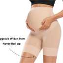 Peauty Seamless Maternity Shapewear Shorts for Under Dresses Plus Size Summer Maternity Clothes Dress Pregnancy Underwear Panties Gender Reveal Dresses Baby Shower Dress Photoshoot (Nude, XL)
