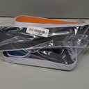 Three by Three Seattle 5 Piece Metal Organizer Tray Set for Storing Makeup, Stationery, Utensils, and More in Office Desk, Kitchen and Bathroom Drawers (1 Inch, Gray, Sky Blue, Orange)