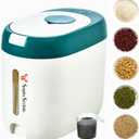 Kitchen Airtight Food Storage Container with Lid for Rice, Cereal, Flour, Sugar, Grains and Dog Food Storage - 22 lbs, Green