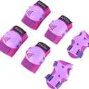 BOSONER Kids/Youth Knee Pads Elbow Pads Wrist Guards Set for 3-15 Years, Child Protective Gear Set for Roller Skates, Cycling, BMX Bike, Skateboard, Inline Skating, Scooter Riding Sports (Purple)