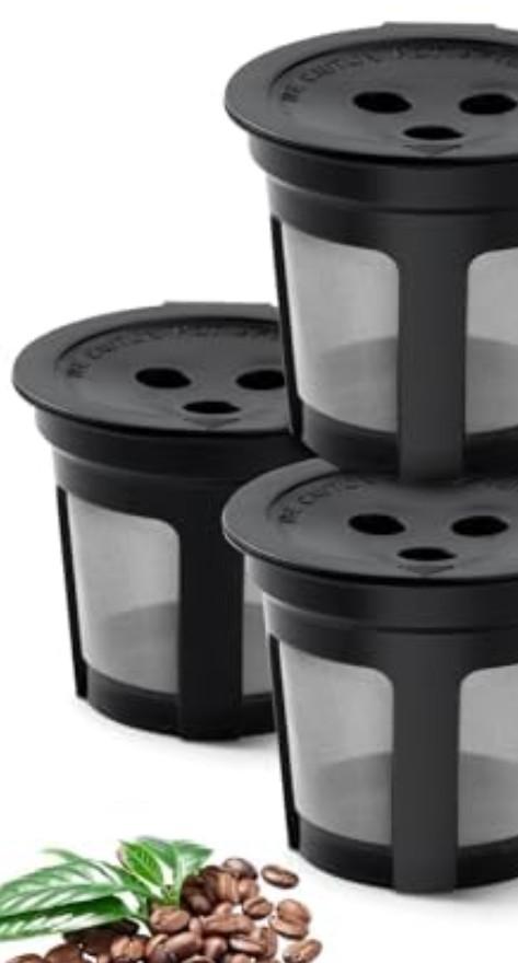 3 Pack Ninja Reusable Coffee Pods: Reusable K Cups for Ninja Coffee Maker - Refillable Coffee Filters for 3-Needle Ninja DualBrew Pro CFP200 CFP201 CFP300 CFP301 CFP305 CFP400（Only for 3-Hole Version)