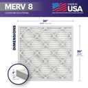 BNX TruFilter 20x20x1 Air Filter MERV 8 (6-Pack) - MADE IN USA Dust & Pet Defense Electrostatic Pleated Air Conditioner HVAC AC Furnace Filters for Dust, Pet, Mold, Pollen MPR 600 700 & FPR 5