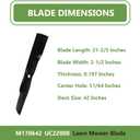 (2PCS) UC22008 Lawn Mower Blades - Replace OEM John Deere M170642 - Fits X330 X350 X354 X370 Z335E Z335M Z345M Z345R - for 42 Inch Deck Lawn Mower
