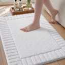 Color&Geometry Standard Sized Bath Rugs Non Slip Washable, 20"x31.5" Absorbent White Bathroom Rugs, Soft Bath Mats for Bathroom Floor, Shower, Bathtub, Laundry