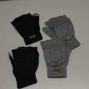 Loritta Winter Gloves Warm Wool Knit Flip Fingerless Gloves Mittens for Women Gifts 2 Pairs