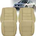 NLQR #F Tan Front Driver Passenger Bottom & Top Replacement Seat Covers Microfiber Leather Compatible with Honda Accord 2008 2009 2010 2011 2012Only Fit 4 Door
