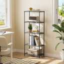 Golpart 5 Tier Adjustable Storage Shelves Heavy Duty Metal Utility Shelf 500LBS Capacity Wire Shelving Unit Organizer Rack for Home Kitchen Office Bathroom Pantry Room 12" D x 22" W x 59" H Black