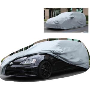 All Weather Waterproof car Cover Good for rain Snow uv Protection dust Compact Hatchback Golf GTI i3 Civic Elantra Soul Versa Gray (WB - (See Size Chart))