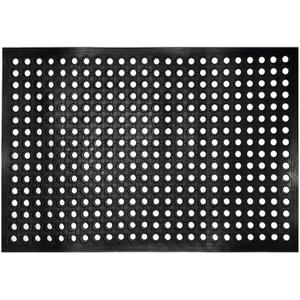 Anti Fatigue Rubber Floor Mats, 24 x 36 Inch Non-Slip Restaurant Mat Door Mat Drainage Mat for Indoor Outdoor Wet Area, Pool Entry, Garden - Black